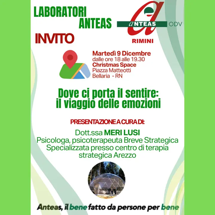CONFERENZA ANTEAS | DOVE CI PORTA IL SENTIRE:IL VIAGGIO DELLE EMOZIONI